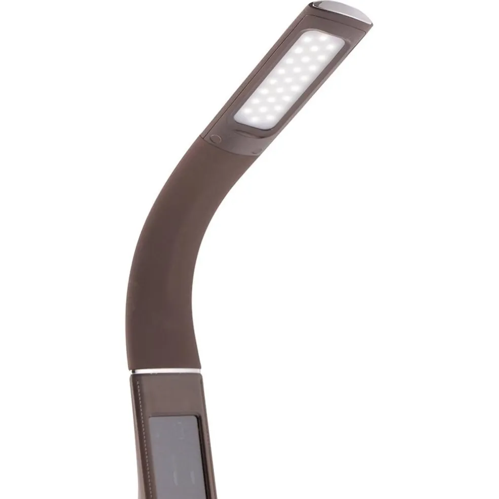Fashion Straluma Bruine bureaulamp LED met klok en alarmfunctie