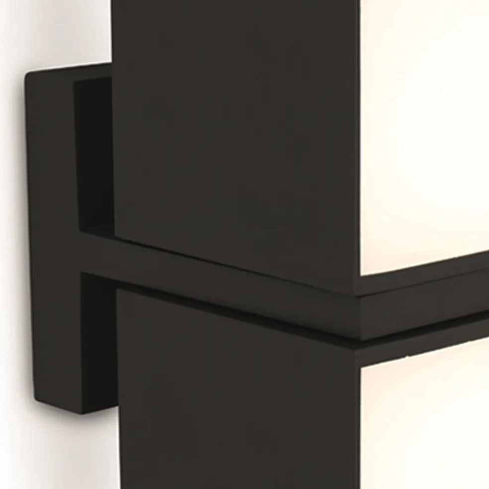 Outlet Straluma Buitenlamp Cuba double square zwart IP54