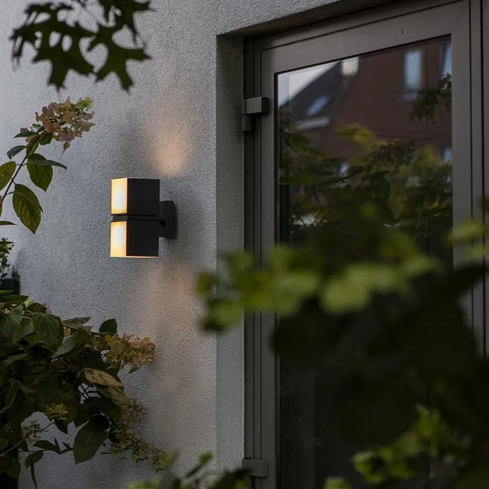 Outlet Straluma Buitenlamp Cuba double square zwart IP54