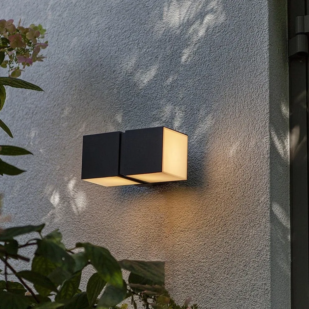 Outlet Straluma Buitenlamp Cuba double square zwart IP54