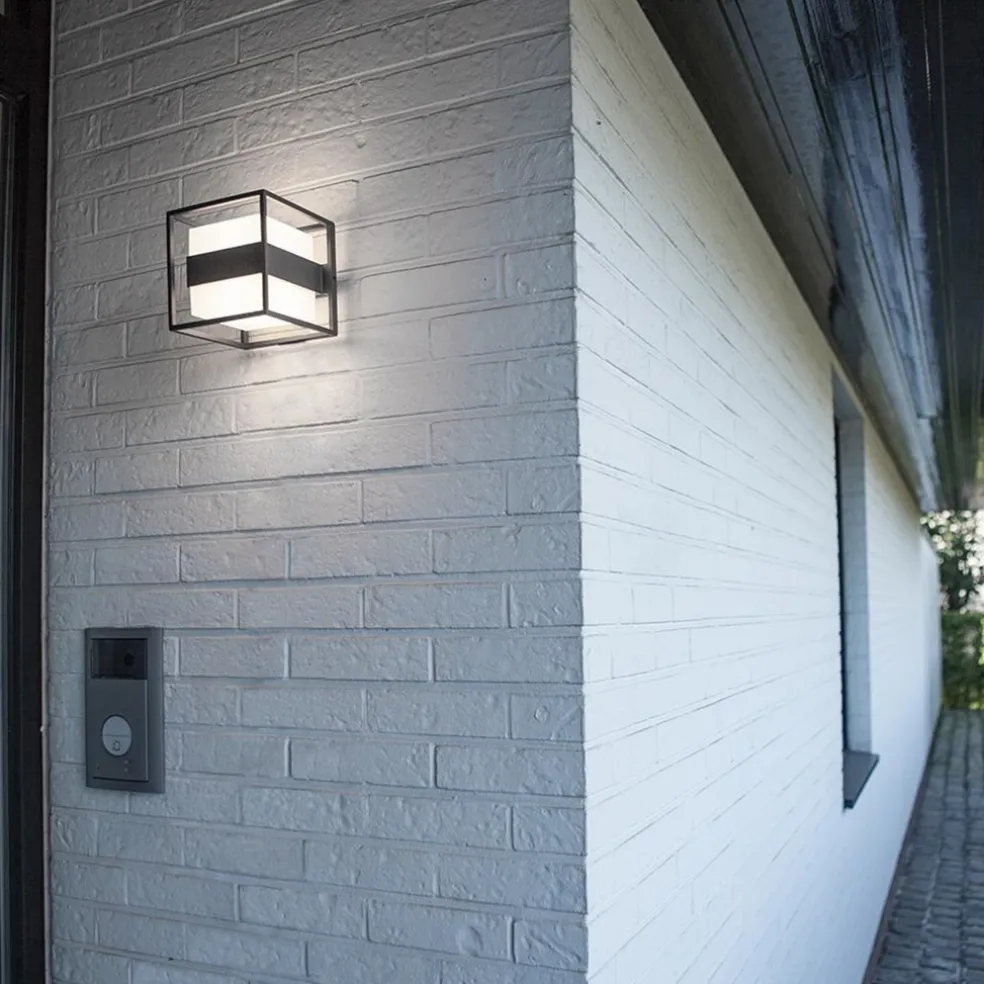 Cheap Straluma Buitenlamp kubus IP54 inclusief LED donker grijs