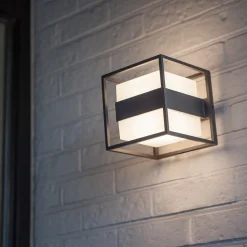 Cheap Straluma Buitenlamp kubus IP54 inclusief LED donker grijs