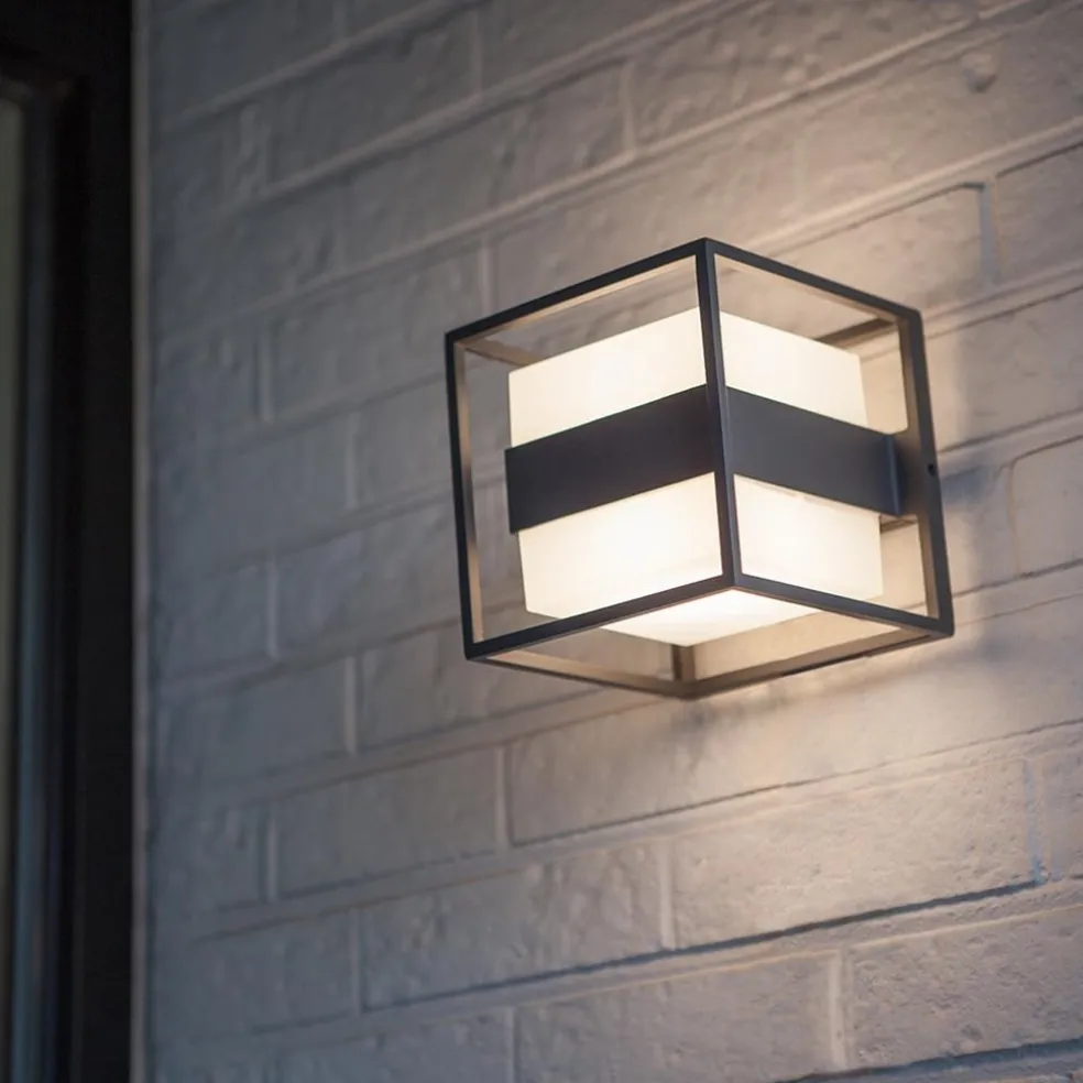 Cheap Straluma Buitenlamp kubus IP54 inclusief LED donker grijs