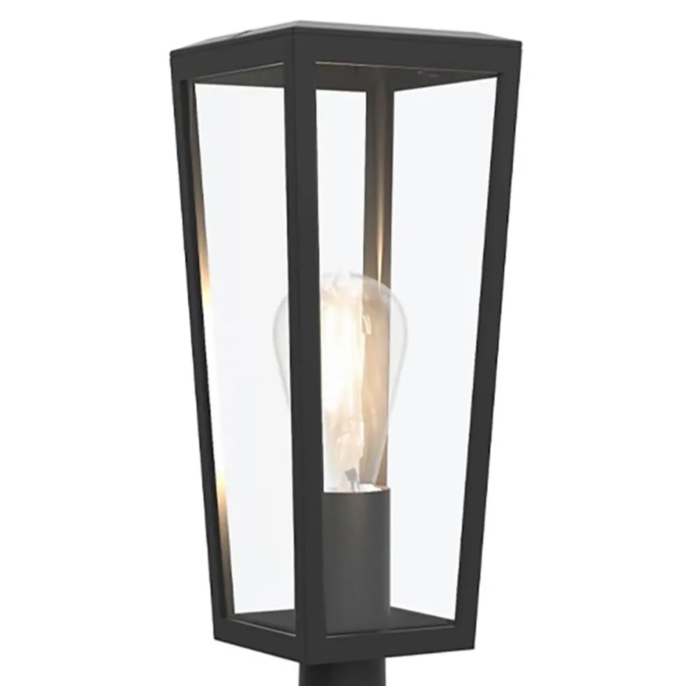 Store Straluma Buitenlamp lantaarn op voet zwart met helder glas