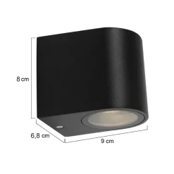 Cheap Straluma Buitenlamp Logan afgerond zwart IP44