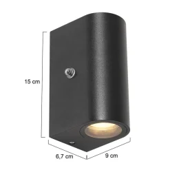 Clearance Straluma Buitenlamp Logan zwart+schemersensor IP44
