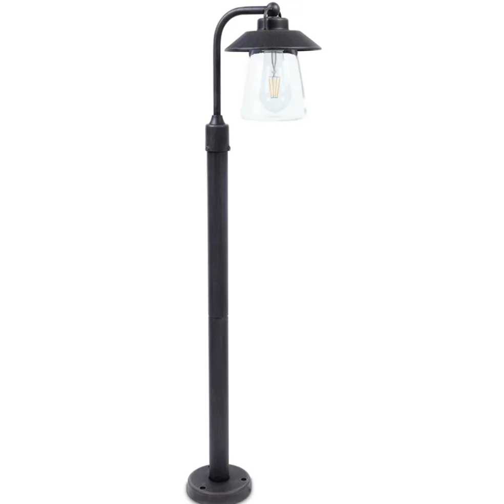 Clearance Straluma Buitenlamp op paal zwart/roest met helder glas