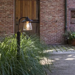 Clearance Straluma Buitenlamp op paal zwart/roest met helder glas