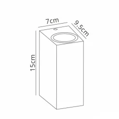 Cheap Straluma Buitenlamp rechthoek zwart up+down gu10 IP54