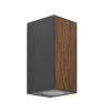 Discount Straluma Buitenlamp up+down GU10 donker grijs/hout