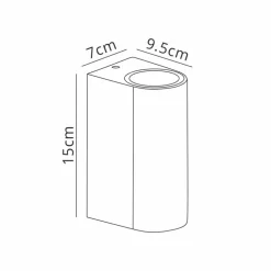 Clearance Straluma Buitenlamp up+down zwart afgerond IP54