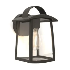 Online Straluma Buitenlamp wand zwart met helder glas