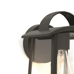 Online Straluma Buitenlamp wand zwart met helder glas