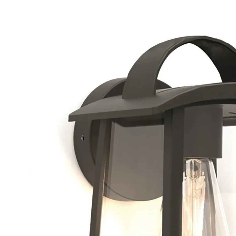 Online Straluma Buitenlamp wand zwart met helder glas