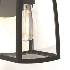 Online Straluma Buitenlamp wand zwart met helder glas