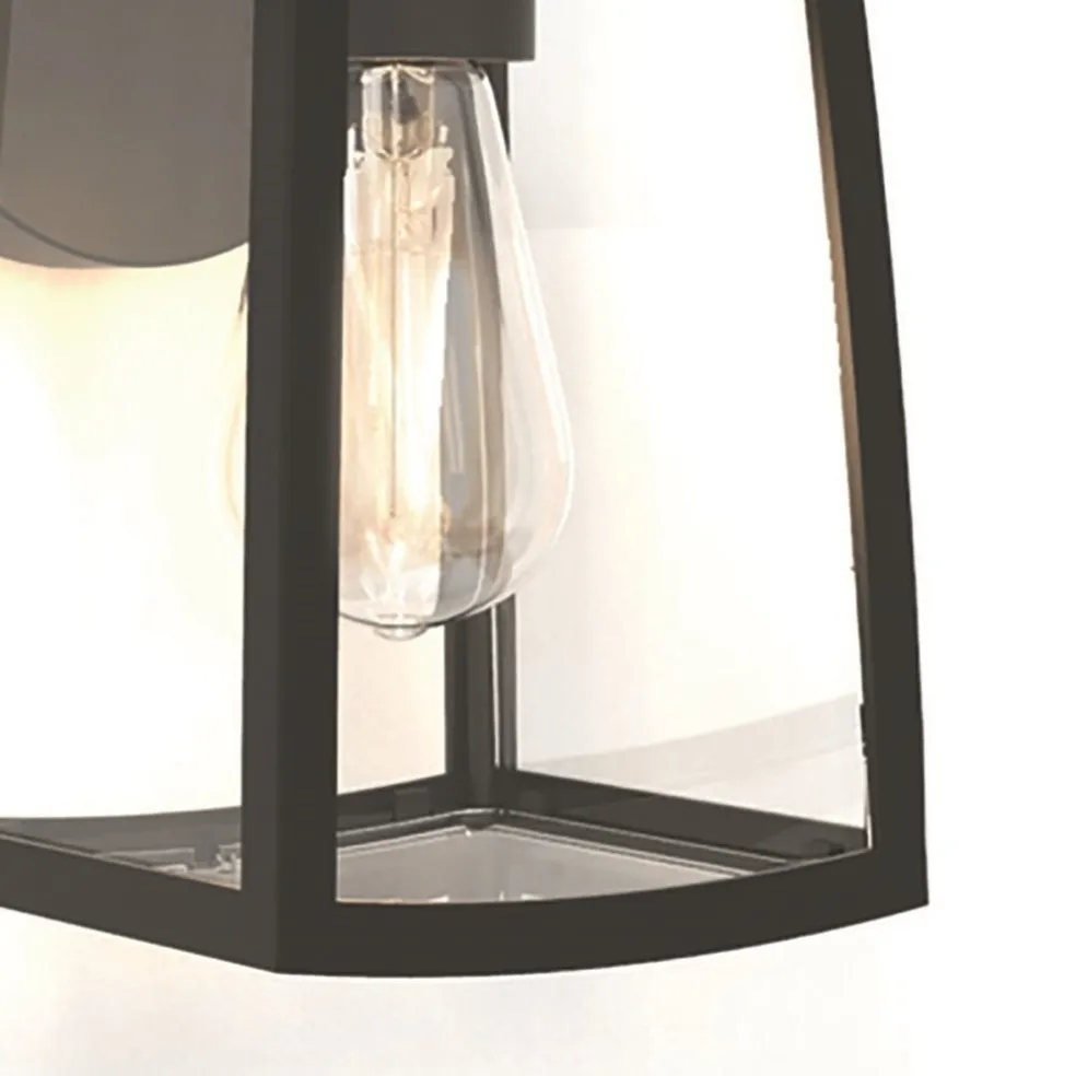 Online Straluma Buitenlamp wand zwart met helder glas
