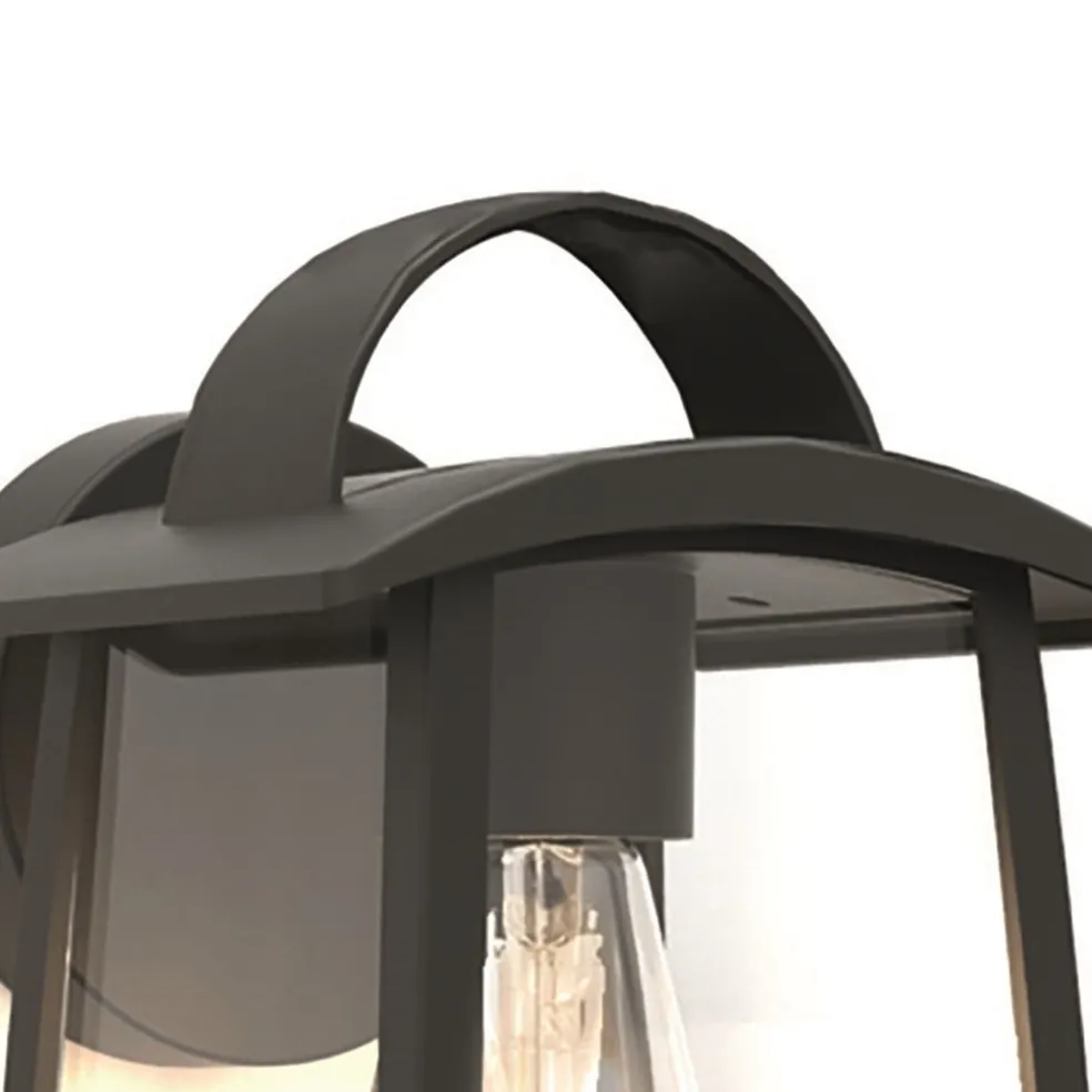 Online Straluma Buitenlamp wand zwart met helder glas