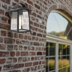 Online Straluma Buitenlamp wand zwart met helder glas