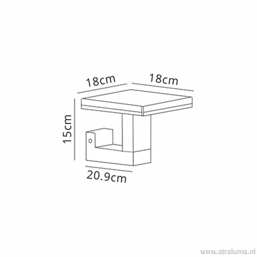 Clearance Straluma Buitenlamp-wandlamp antraciet square