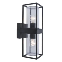 Clearance Straluma Buitenlantaarn dubbel strak zwart/helder glas