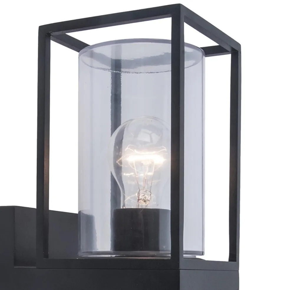 Clearance Straluma Buitenlantaarn dubbel strak zwart/helder glas