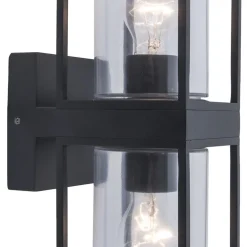 Clearance Straluma Buitenlantaarn dubbel strak zwart/helder glas
