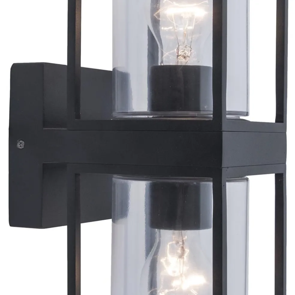 Clearance Straluma Buitenlantaarn dubbel strak zwart/helder glas