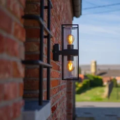 Clearance Straluma Buitenlantaarn dubbel strak zwart/helder glas