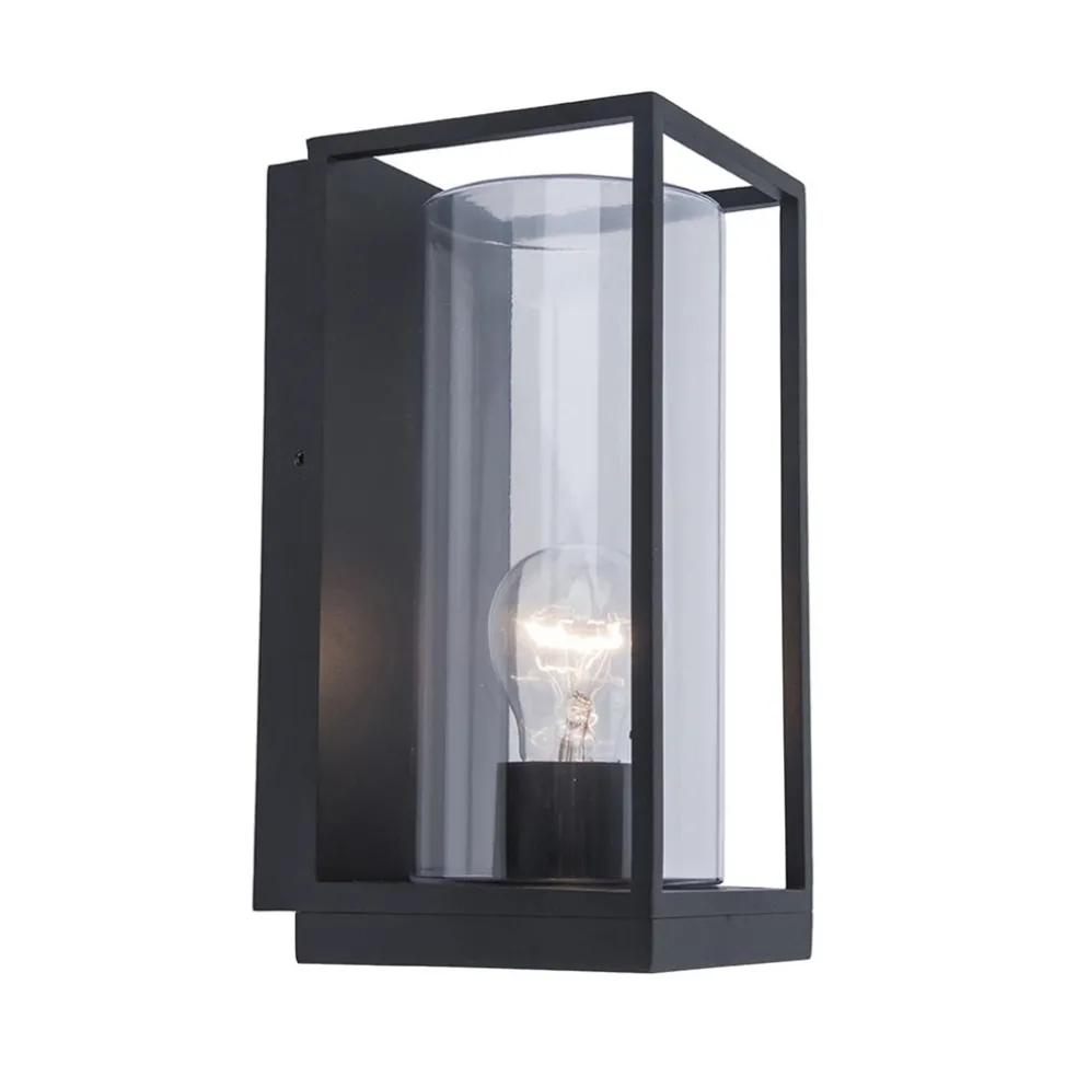 Best Straluma Buitenlantaarn rechthoek zwart/helder glas IP44