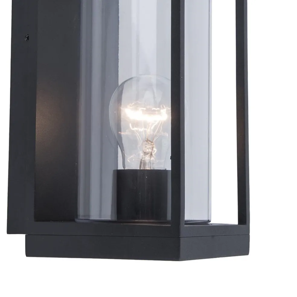 Best Straluma Buitenlantaarn rechthoek zwart/helder glas IP44
