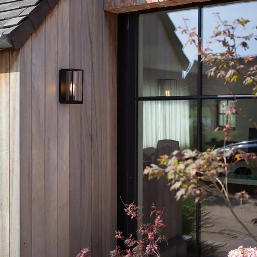 Best Straluma Buitenlantaarn rechthoek zwart/helder glas IP44