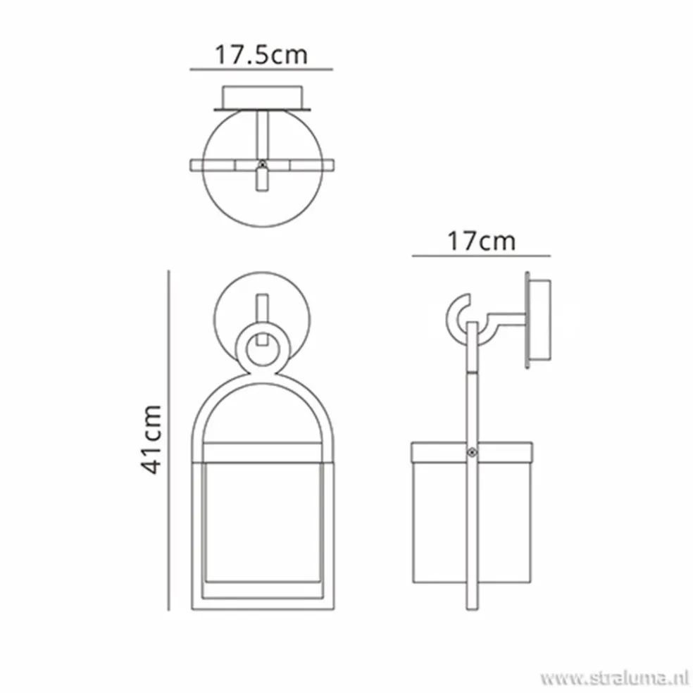 Best Straluma Buitenlantaarn-wandlamp antraciet IP54