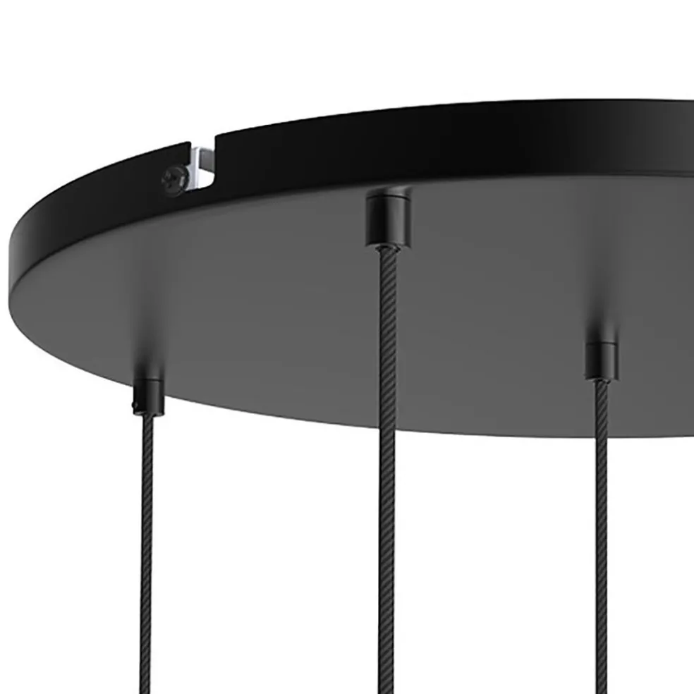 Hot Straluma Calex 5-lichts retro pendels rond 50 cm zwart