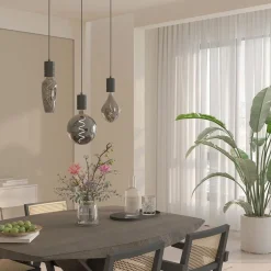Fashion Straluma Calex multipendel 3-lichts balk E27 pendels zwart