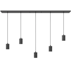 Shop Straluma Calex multipendel plafondbalk 5-lichts E27 pendels zwart