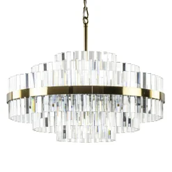 Cheap Straluma Chique hanglamp brushed brass met helder kristal