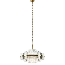 Cheap Straluma Chique hanglamp brushed brass met helder kristal