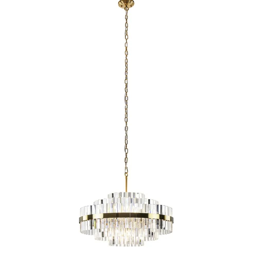 Cheap Straluma Chique hanglamp brushed brass met helder kristal