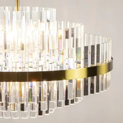 Cheap Straluma Chique hanglamp brushed brass met helder kristal