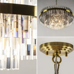 Cheap Straluma Chique hanglamp brushed brass met helder kristal