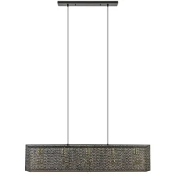 Clearance Straluma Chique hanglamp langwerpige balk 5-lichts zwart/goud