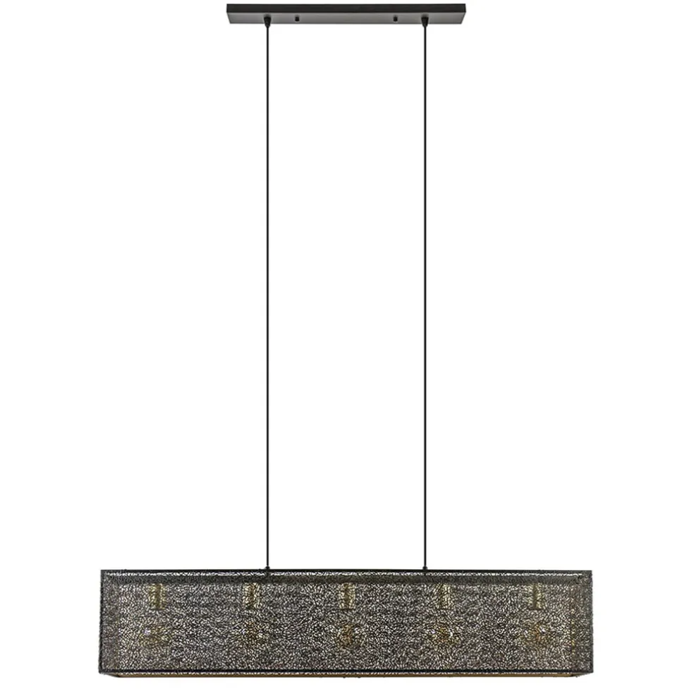 Clearance Straluma Chique hanglamp langwerpige balk 5-lichts zwart/goud