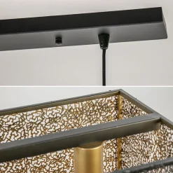 Clearance Straluma Chique hanglamp langwerpige balk 5-lichts zwart/goud