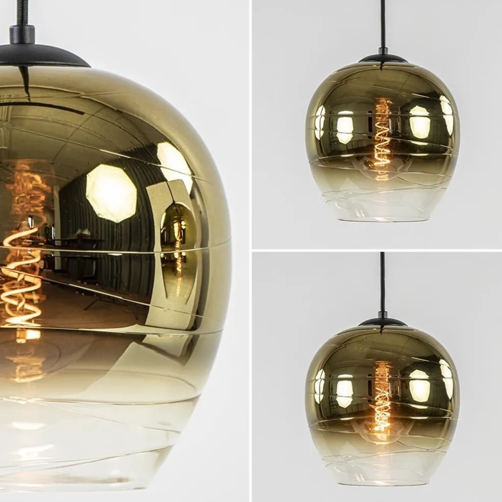 New Straluma Chique hanglamp 3-lichts zwart met goud