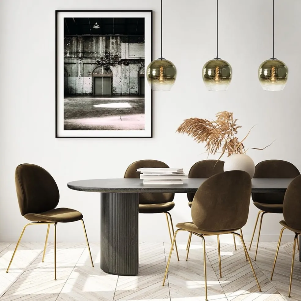 New Straluma Chique hanglamp 3-lichts zwart met goud