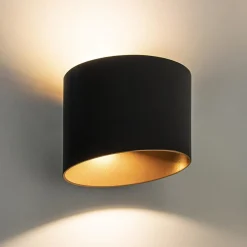 New Straluma Chique LED buitenlamp wand zwart met goud IP54