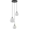 Cheap Straluma Chique 3-lichts hanglamp rond zwart-goud + opaal glas