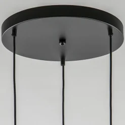 Cheap Straluma Chique 3-lichts hanglamp rond zwart-goud + opaal glas