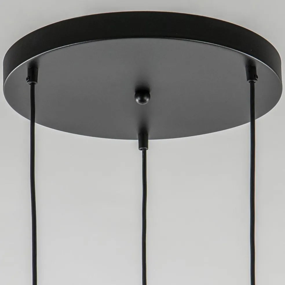 Cheap Straluma Chique 3-lichts hanglamp rond zwart-goud + opaal glas