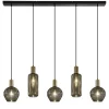 Discount Straluma Chique 5-lichts hanglamp smoke glas met brons